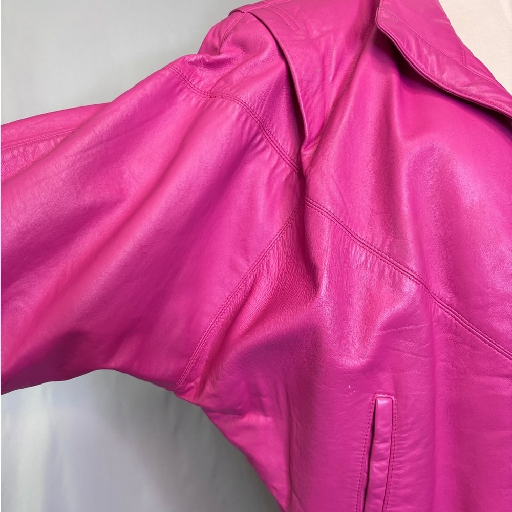 Vintage 80’s Bernardo Pieles‎ Pink Genuine Leather Jacket - Picture 5 of 13